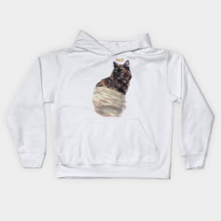 Pretty Princess Truffle Cat Gouache Digital Painting Kids Hoodie